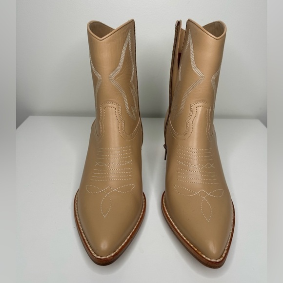 Valentino Garavani Calfskin Embroidered Texan Cowboy Ankle Boots - Size 39.5 - Picture 2 of 7